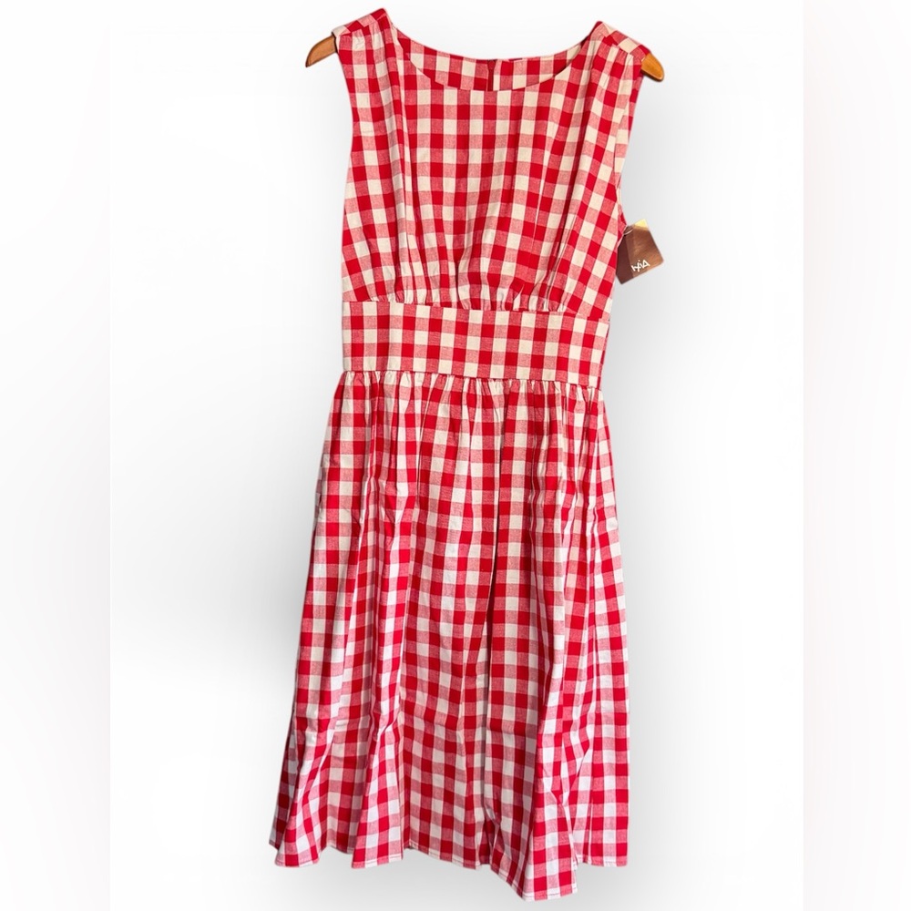 Retro Ixia Gingham Pinup Girl Red and White Checkered women’s S small Dress